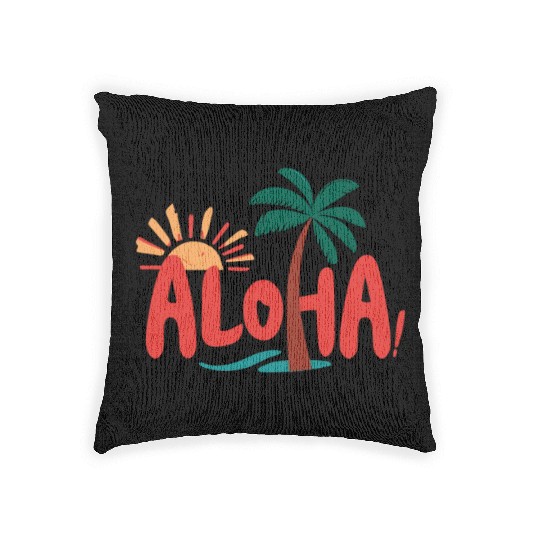 Tropical Aloha Beach Woven Pillows | Relaxing Island Woven Pillows