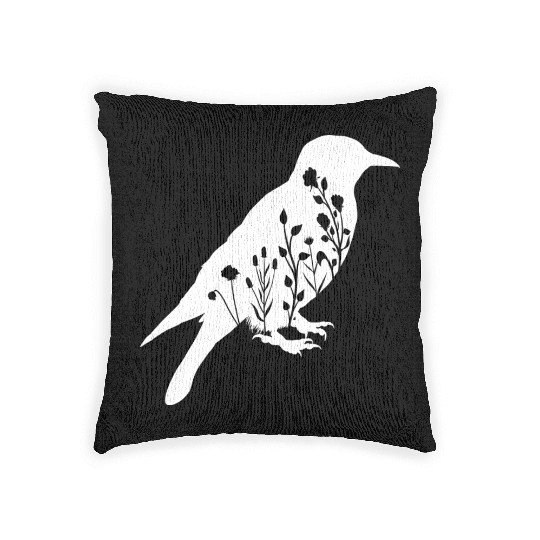 Crow Design Bird Woven Pillows