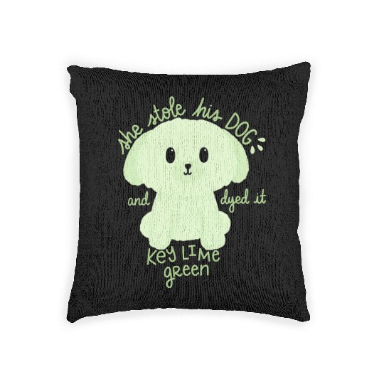 Key Lime Green Dog Woven Pillows