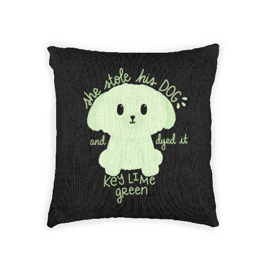 Key Lime Green Dog Woven Pillows