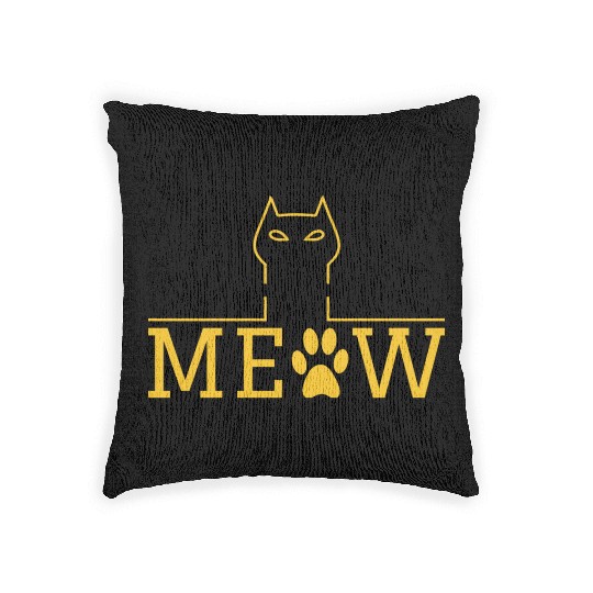 Cat Meow Gift For Cat Lover Woven Pillows