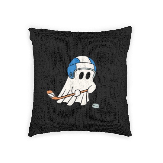 Hat Trick or Treat, Hilarious Hockey Halloween Woven Pillows