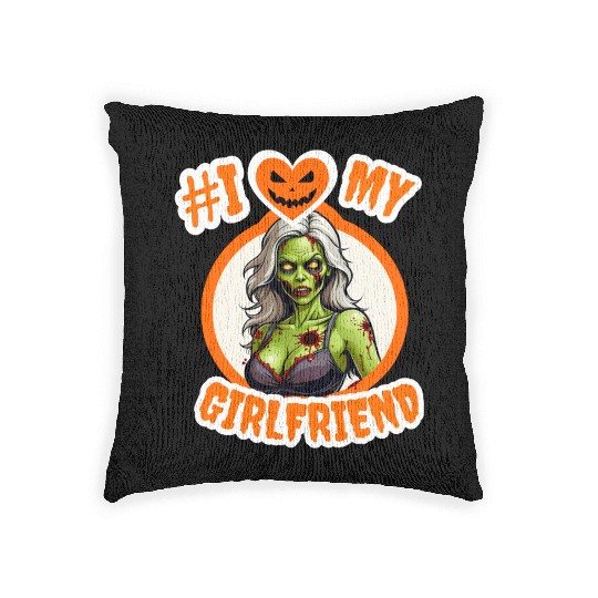 Halloween #I love my Girlfriend Woven Pillows