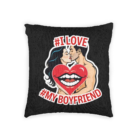 #I love my Boyfriend Woven Pillows