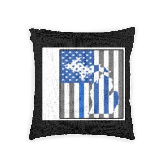 Police Woven Pillows, Michigan State Police Woven Pillows, Detroit