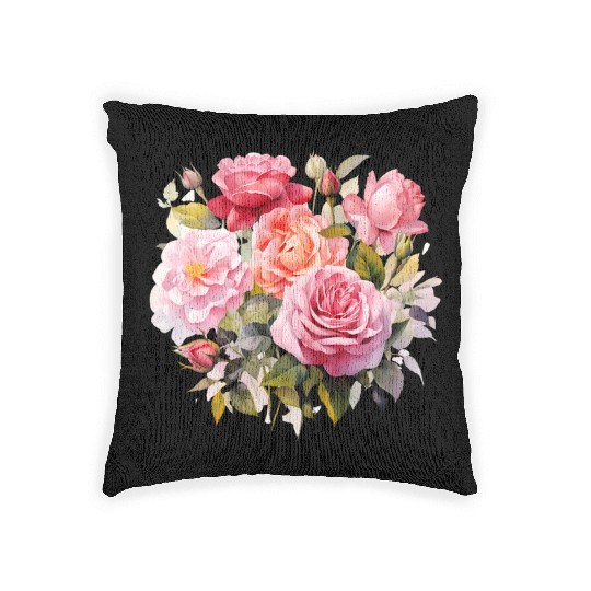 Nature's Artistic Elegance English Rose Tapestry Woven Pillows