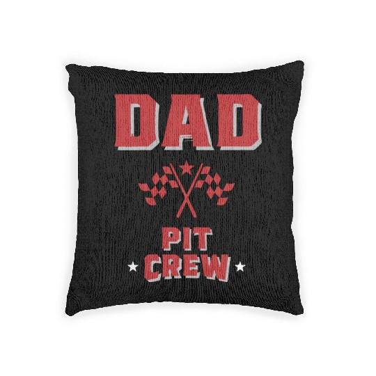 Dad Pit Crew Racing For Daddy Woven Pillows