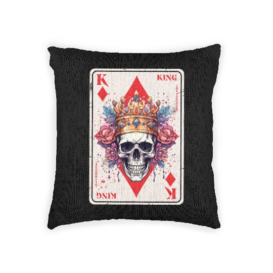 Gothic Card Game Halloween Scary Horror Woven Pillows