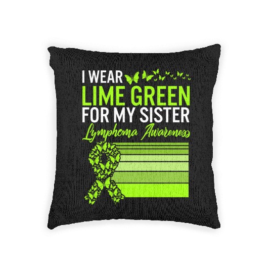 Lymphoma Warrior Woven Pillows, I Wear Lime Green For My