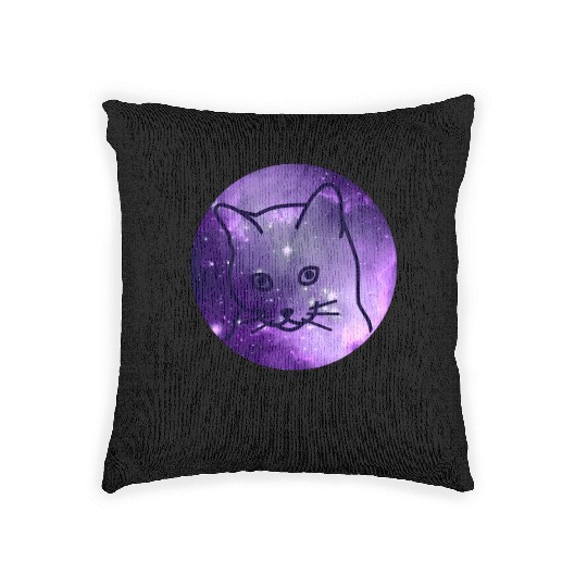 Galaxy Space Cat Funny Cat Lover Woven Pillows