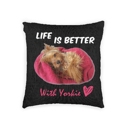 Yorkie Lover Bestie In My Life Woven Pillows