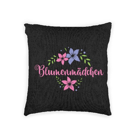 Flowers for Flower Girl at Wedding Woven Pillows