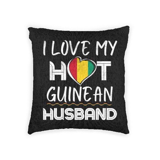 Funny Guinean Husband Proud Wife Woven Pillows
