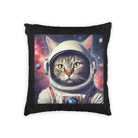 space cat Woven Pillows