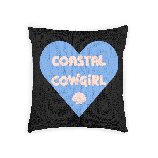Coastal Cowgirl blue heart Woven Pillows