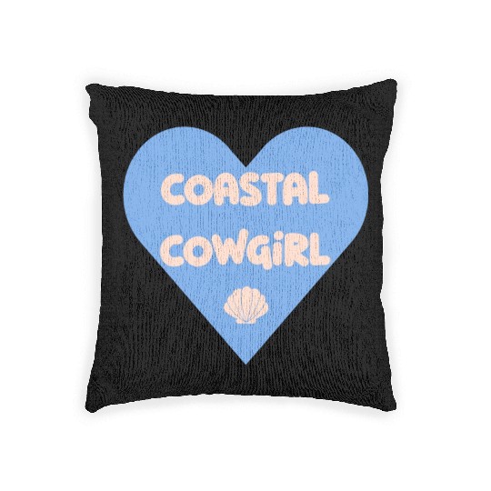 Coastal Cowgirl blue heart Woven Pillows