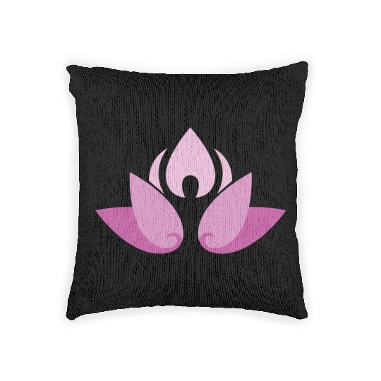 Meditative Lotus Tranquility Design Woven Pillows