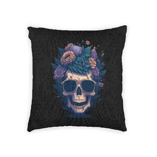 Floral Skull | C15 Woven Pillows