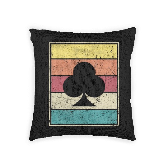 Clubs Playing Card Poker Symbol Woven Pillows