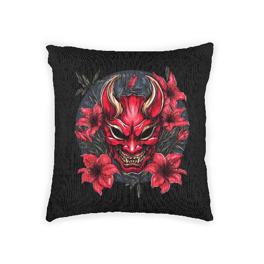 Hannya Red Lily Woven Pillows