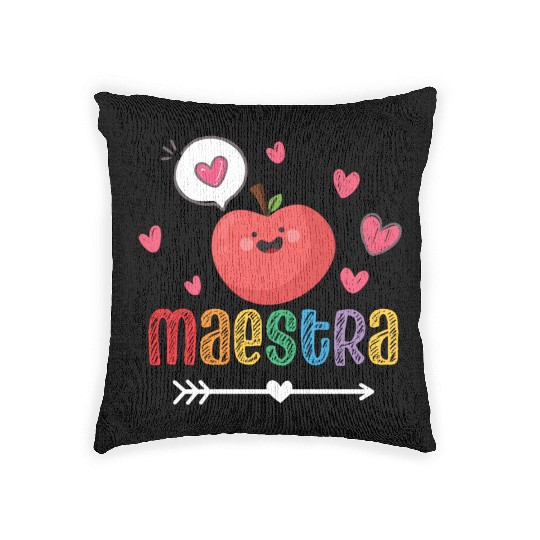 Maestra Bilingual Spanish Teacher team Woven Pillows