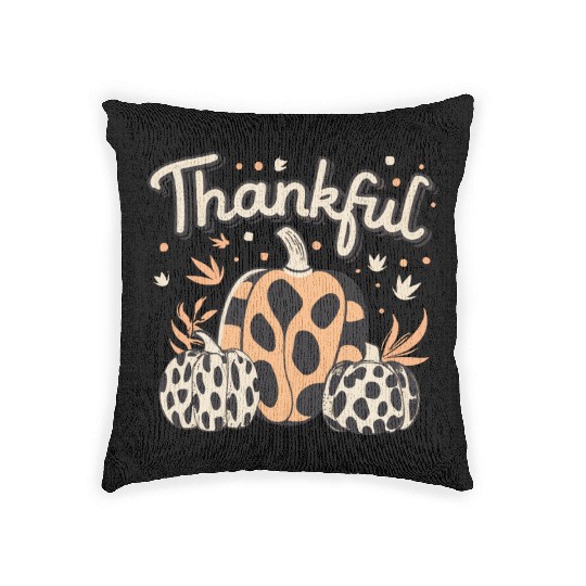 Thankful Thanksgiving Fall Vibes Woven Pillows