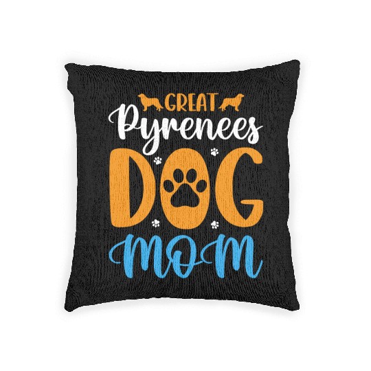 Proud Great Pyrenees Dog Mom Woven Pillows