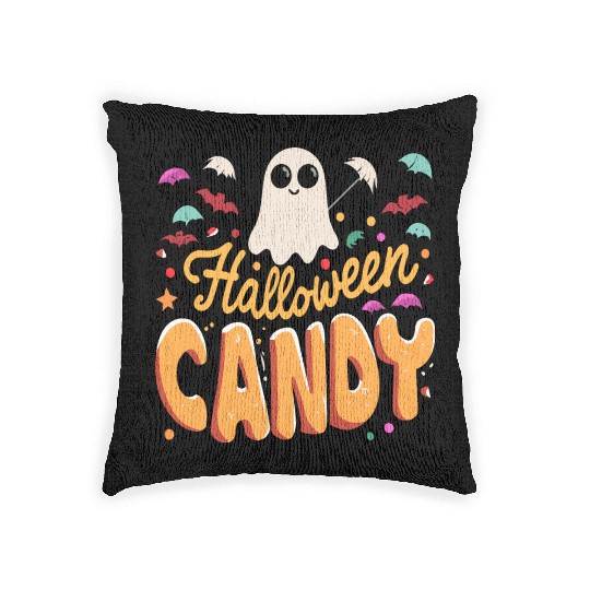 Candy Halloween Woven Pillows