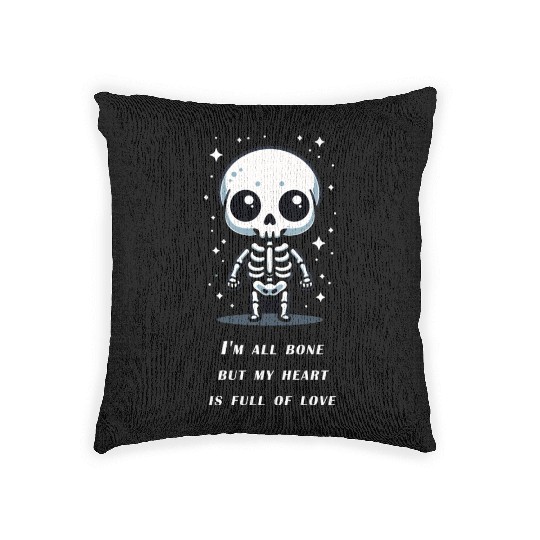 Cute Little Halloween Skeleton Woven Pillows