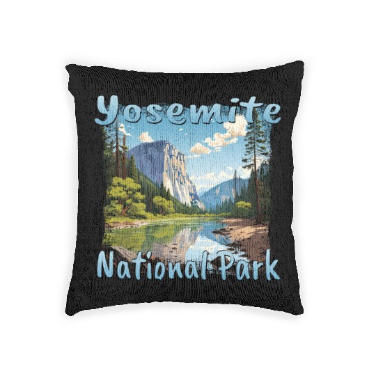 Yosemite National Park: Colorful Landscape in Woven Pillows