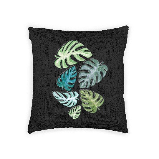 Leaves Tropical Nature Rainforest Plant Woven Pillows