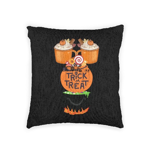 pumpkin spice trick or treat witches brew Woven Pillows