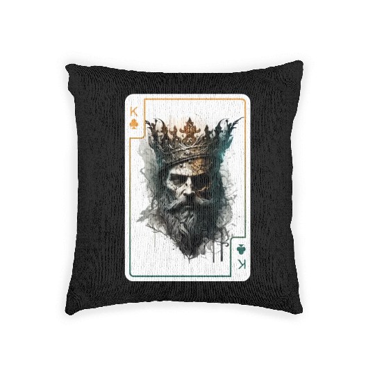 King Spades Halloween Creepy Gothic Poker Woven Pillows