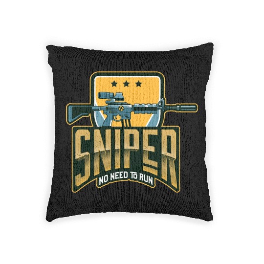 Sniper no need to run -Unisex Premium Woven Pillows