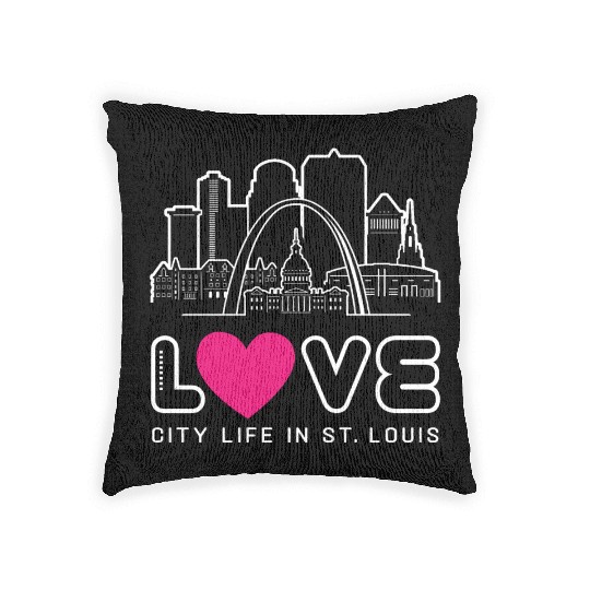 Love City Life in St. Louis Missouri Woven Pillows