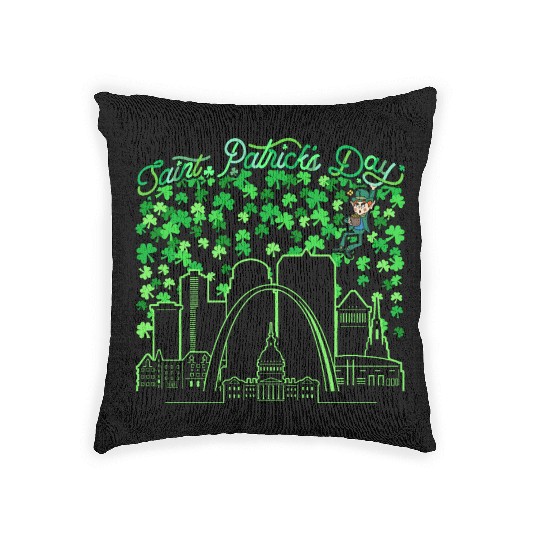 St. Louis Missouri Saint Patrick's Day Woven Pillows