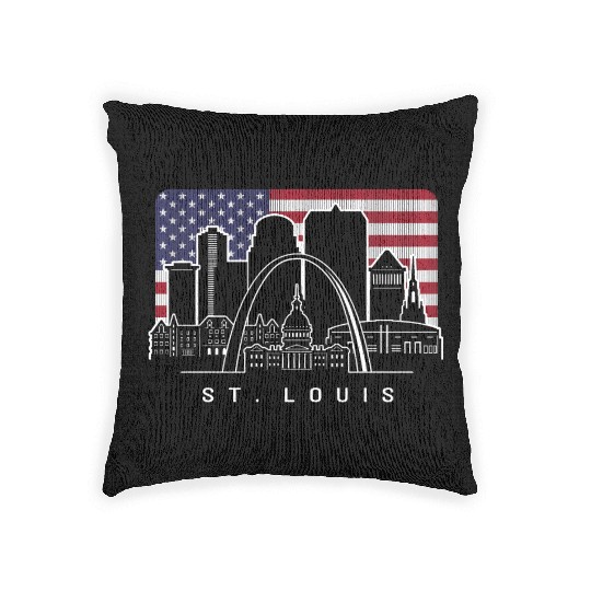 St. Louis Missouri American Flag Woven Pillows