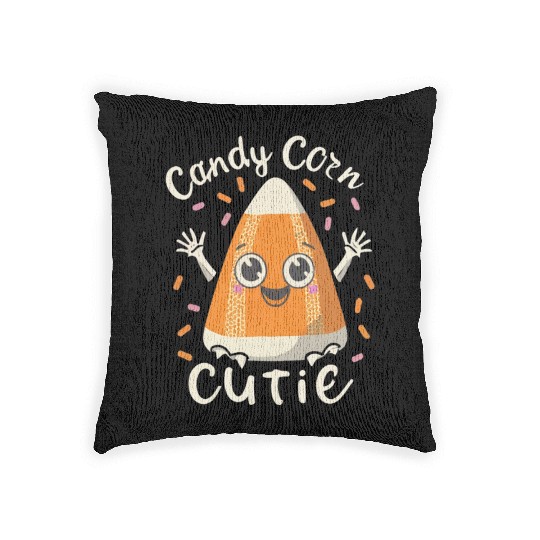 candy corn cutie Halloween Gift Woven Pillows