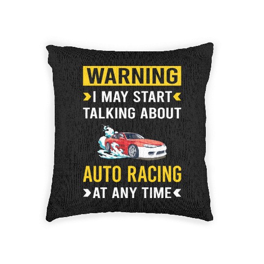 Warning Auto Racing Automotive Autosport Woven Pillows