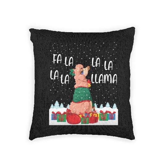 Fa La La La La La Llama Funny Gift Woven Pillows