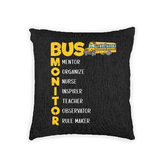 School Bus Aide Women Bus Monitor Woven Pillows