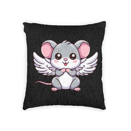Mouse Angel Wings Woven Pillows