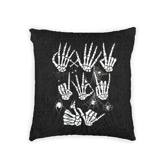 Skeleton Hand Woven Pillows