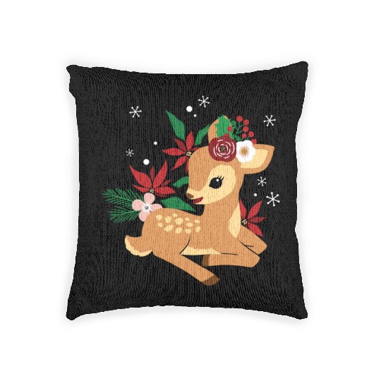 Christmas Deer Reindeer Christmas Woven Pillows