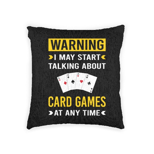 Warning Card Game Games Cards Woven Pillows