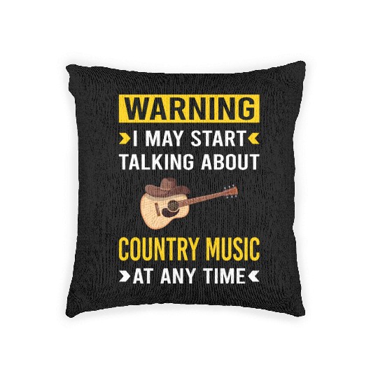 Warning Country Music Woven Pillows