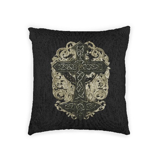 tree celtic cross Woven Pillows