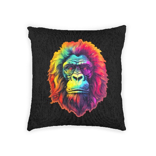 Gorilla Chic in Vibrant Psychedelic Zoo Woven Pillows