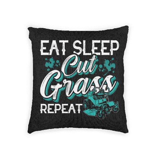Landscaper Eat Sleep Cut Grass Repeat Landscaping Woven Pillows