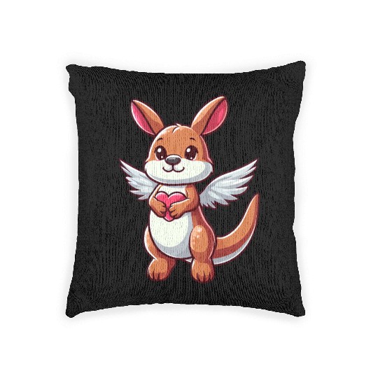 Angel Kangaroo Heart Wings Woven Pillows